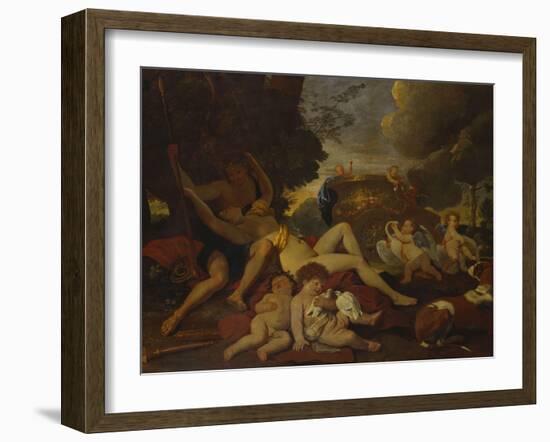 Venus and Adonis-Nicolas Poussin-Framed Giclee Print