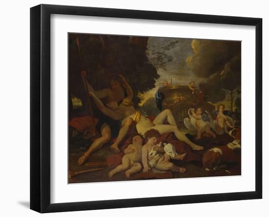 Venus and Adonis-Nicolas Poussin-Framed Giclee Print