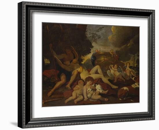 Venus and Adonis-Nicolas Poussin-Framed Giclee Print