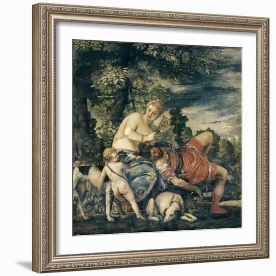 Venus and Adonis-Paolo Veronese-Framed Art Print