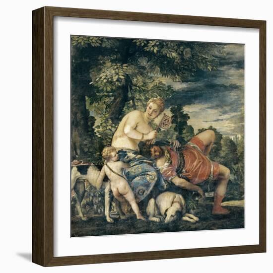 Venus and Adonis-Paolo Veronese-Framed Art Print