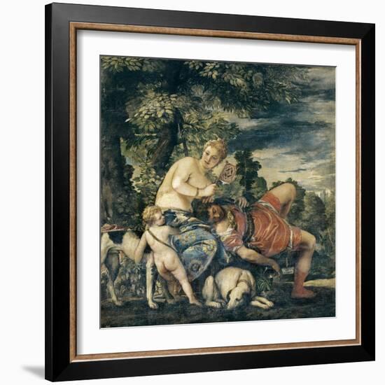 Venus and Adonis-Paolo Veronese-Framed Art Print