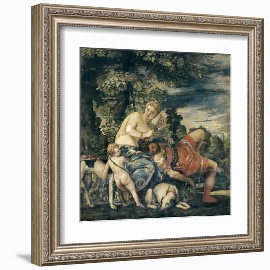 Venus and Adonis-Paolo Veronese-Framed Art Print