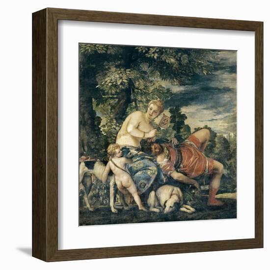 Venus and Adonis-Paolo Veronese-Framed Art Print