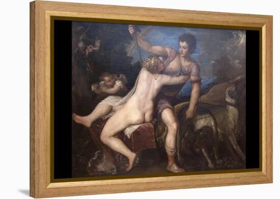 Venus and Adonis-Titian (Tiziano Vecelli)-Framed Stretched Canvas