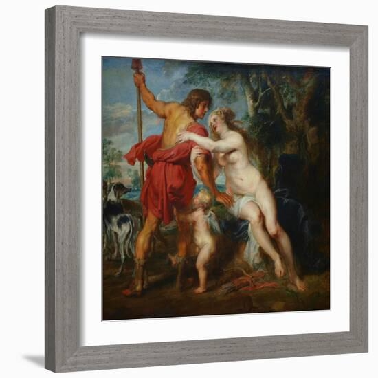 Venus and Adonis-Peter Paul Rubens-Framed Art Print