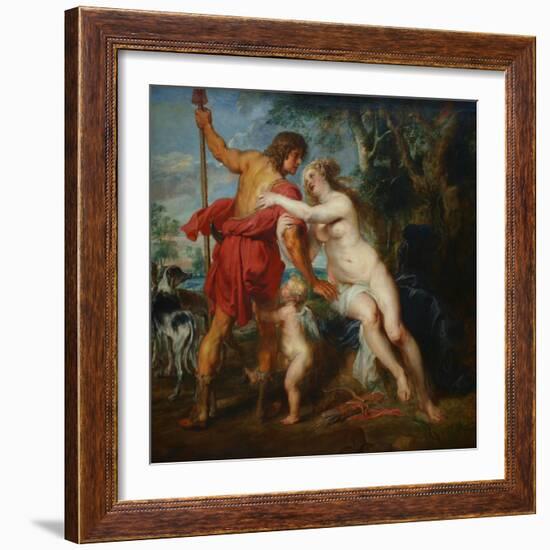 Venus and Adonis-Peter Paul Rubens-Framed Art Print