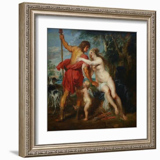 Venus and Adonis-Peter Paul Rubens-Framed Art Print