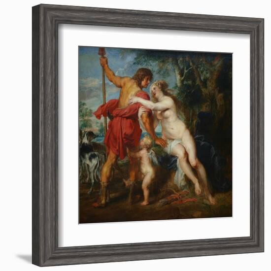 Venus and Adonis-Peter Paul Rubens-Framed Art Print