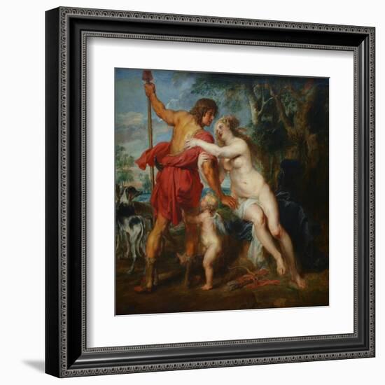 Venus and Adonis-Peter Paul Rubens-Framed Art Print