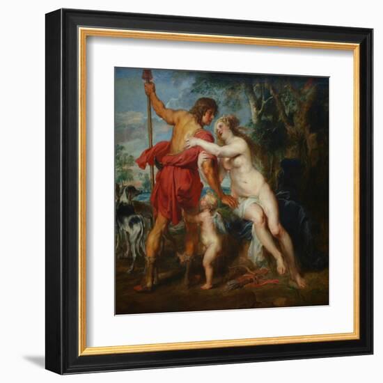 Venus and Adonis-Peter Paul Rubens-Framed Art Print