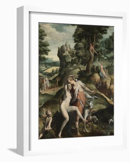 Venus and Adonis-Bartholomeus Spranger-Framed Art Print