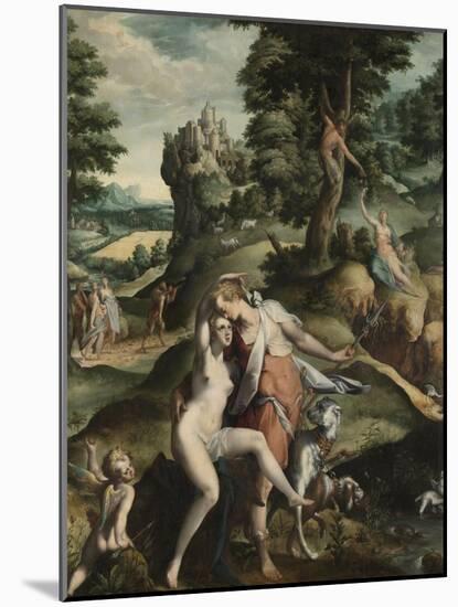 Venus and Adonis-Bartholomeus Spranger-Mounted Art Print