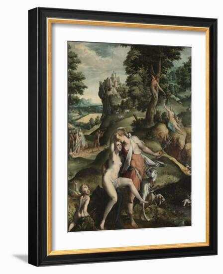 Venus and Adonis-Bartholomeus Spranger-Framed Art Print