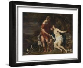 Venus and Adonis-Ferdinand Bol-Framed Art Print
