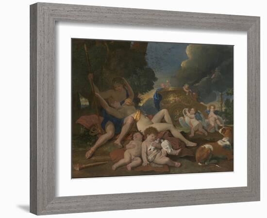 Venus and Adonis-Nicolas Poussin-Framed Giclee Print