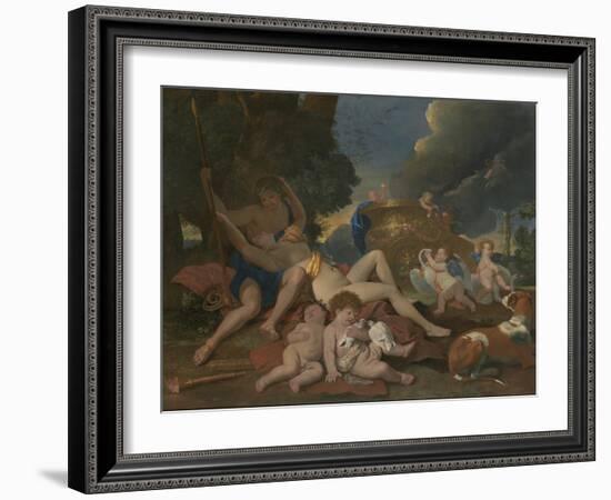 Venus and Adonis-Nicolas Poussin-Framed Giclee Print