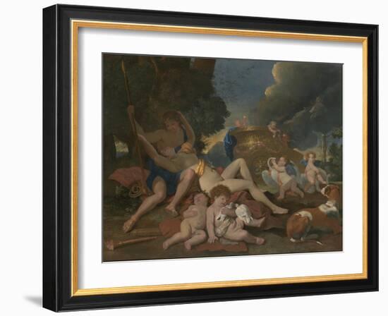 Venus and Adonis-Nicolas Poussin-Framed Giclee Print