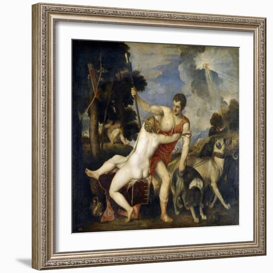 Venus and Adonis-Titian (Tiziano Vecelli)-Framed Giclee Print