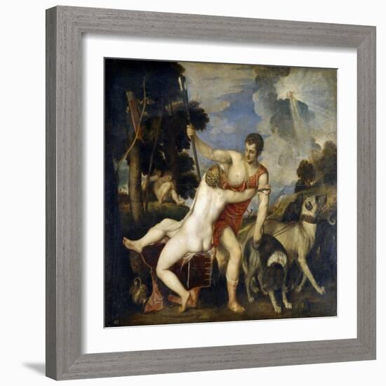 Venus and Adonis-Titian (Tiziano Vecelli)-Framed Giclee Print