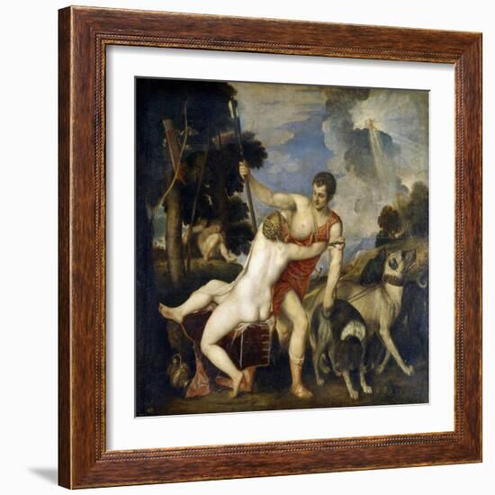 Venus and Adonis-Titian (Tiziano Vecelli)-Framed Giclee Print