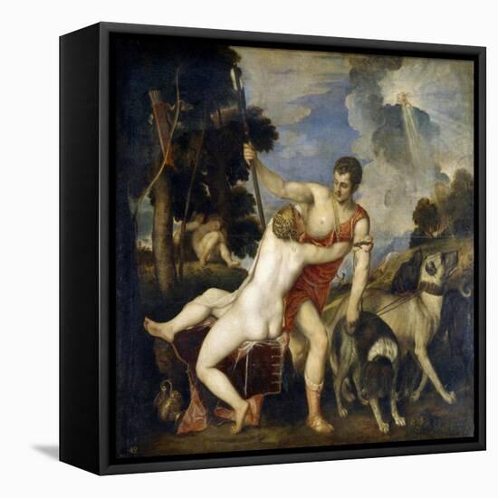 Venus and Adonis-Titian (Tiziano Vecelli)-Framed Premier Image Canvas