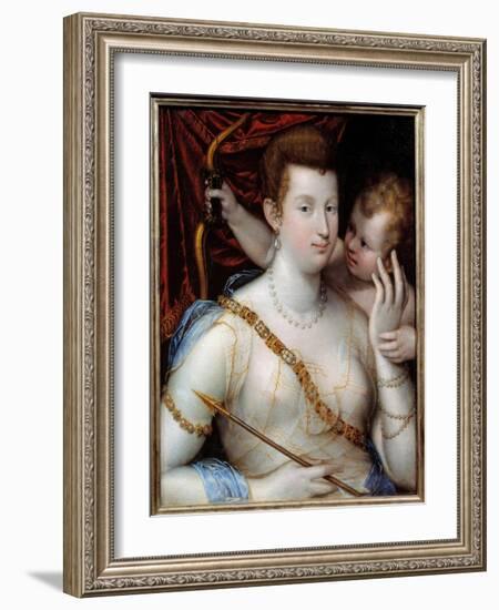 Venus and Cupid, 1592 (Oil on Canvas)-Lavinia Fontana-Framed Giclee Print