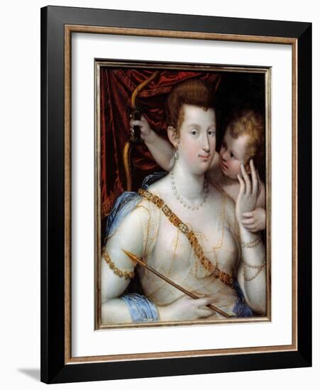 Venus and Cupid, 1592 (Oil on Canvas)-Lavinia Fontana-Framed Giclee Print