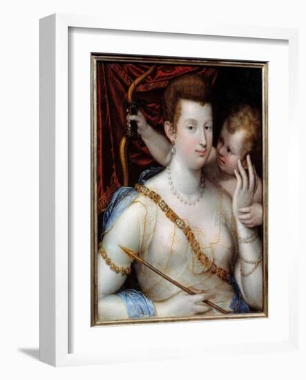 Venus and Cupid, 1592 (Oil on Canvas)-Lavinia Fontana-Framed Giclee Print