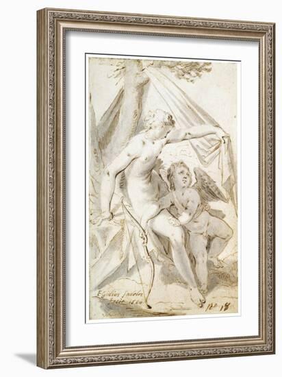 Venus and Cupid, 1600-Aegidius Sadeler-Framed Giclee Print
