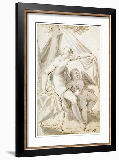 Venus and Cupid, 1600-Aegidius Sadeler-Framed Giclee Print