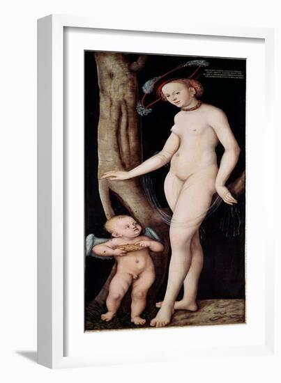 Venus and Cupid (Aphrodite and Eros) Painting by Lucas Cranach the Elder (1472 - 1553), 16Th Centur-Lucas the Elder Cranach-Framed Giclee Print