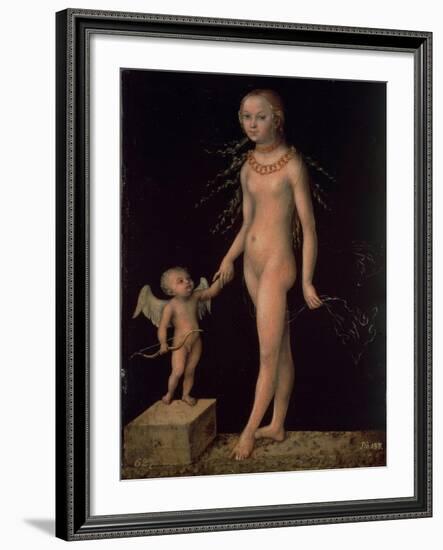 Venus and Cupid, C.1530 (Panel)-Lucas Cranach the Elder-Framed Giclee Print