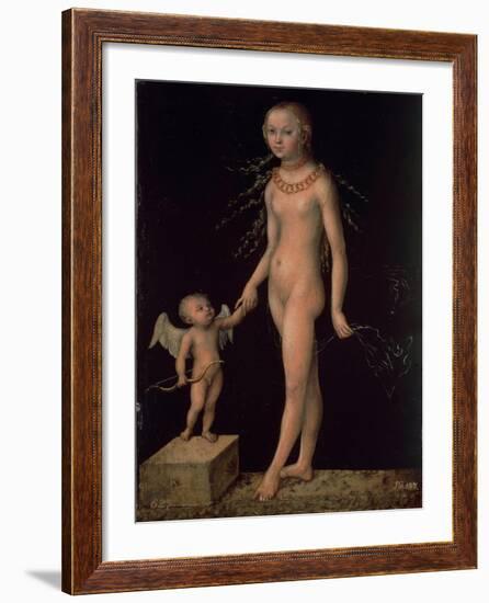 Venus and Cupid, C.1530 (Panel)-Lucas Cranach the Elder-Framed Giclee Print