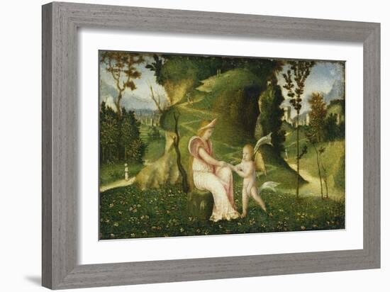 Venus and Cupid in a Landscape, c.1505/1515-Giorgione-Framed Giclee Print