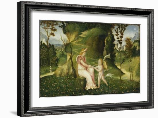 Venus and Cupid in a Landscape, c.1505/1515-Giorgione-Framed Giclee Print