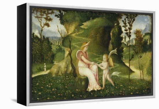 Venus and Cupid in a Landscape, c.1505/1515-Giorgione-Framed Premier Image Canvas