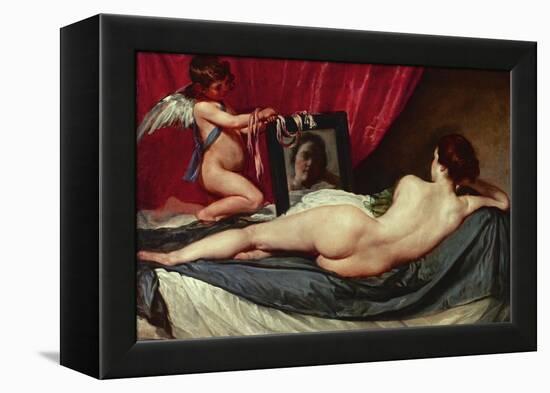 Venus and Cupid (Venus of the Mirror or Rockeby Venus)-Diego Velazquez-Framed Premier Image Canvas