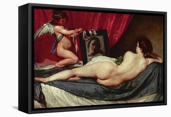 Venus and Cupid (Venus of the Mirror or Rockeby Venus)-Diego Velazquez-Framed Premier Image Canvas