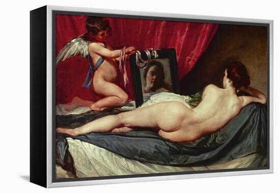 Venus and Cupid (Venus of the Mirror or Rockeby Venus)-Diego Velazquez-Framed Premier Image Canvas