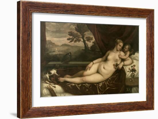 Venus and Cupid-Titian (Tiziano Vecelli)-Framed Giclee Print