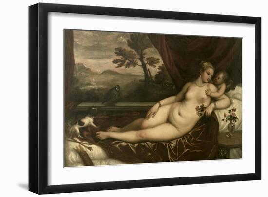 Venus and Cupid-Titian (Tiziano Vecelli)-Framed Giclee Print