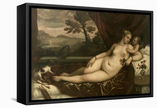 Venus and Cupid-Titian (Tiziano Vecelli)-Framed Premier Image Canvas