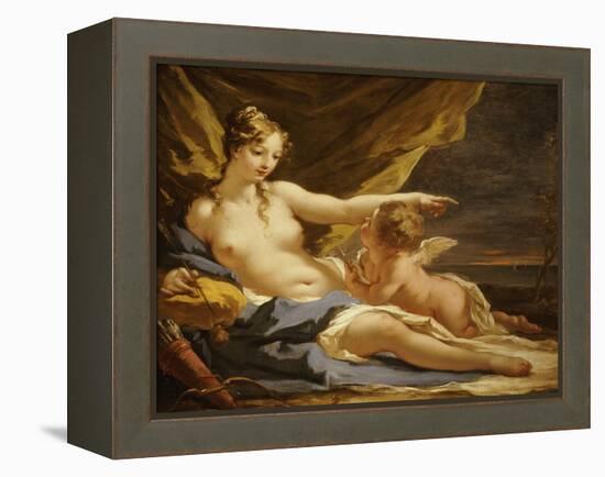 Venus and Cupid-Giovanni Antonio Pellegrini-Framed Premier Image Canvas