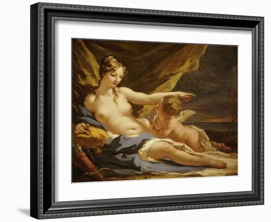 Venus and Cupid-Giovanni Antonio Pellegrini-Framed Giclee Print