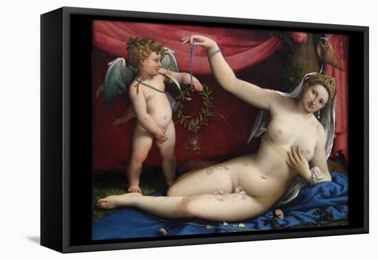 Venus and Cupid-Lorenzo Lotto-Framed Stretched Canvas