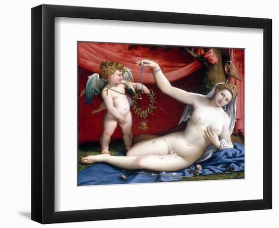 Venus and Cupid-Lorenzo Lotto-Framed Giclee Print