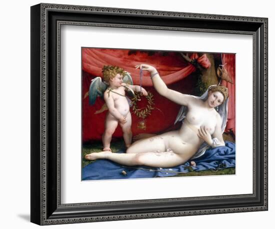 Venus and Cupid-Lorenzo Lotto-Framed Giclee Print