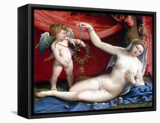 Venus and Cupid-Lorenzo Lotto-Framed Premier Image Canvas