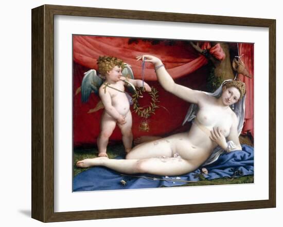 Venus and Cupid-Lorenzo Lotto-Framed Giclee Print